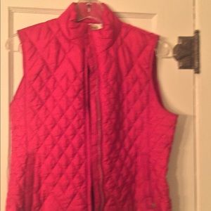 Red quilted vest